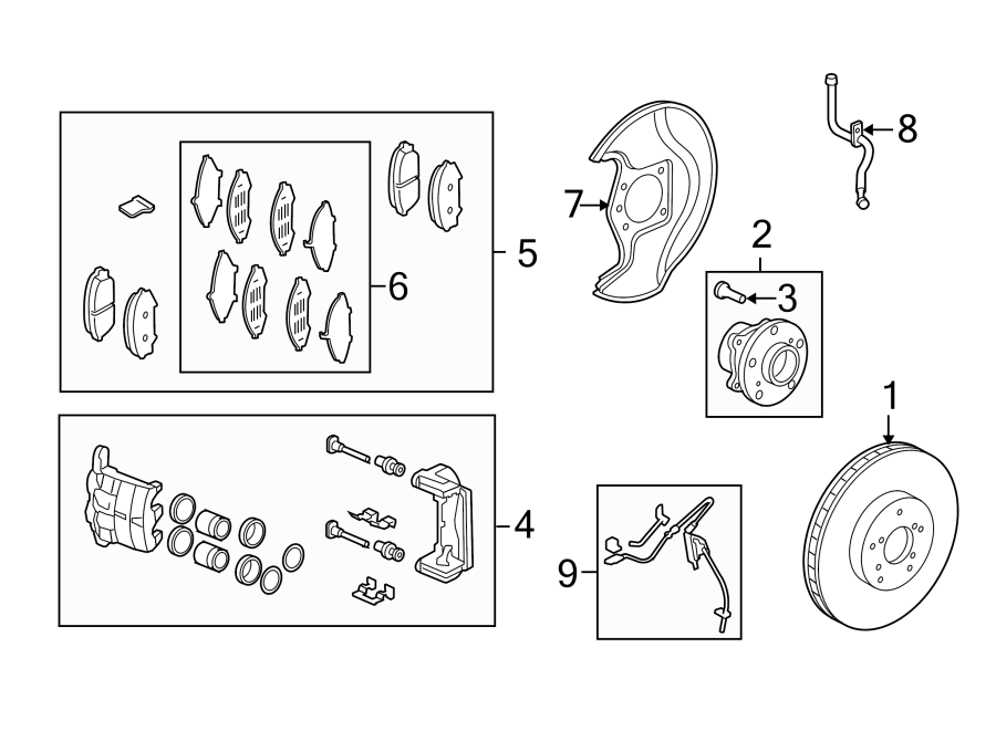 FRONT SUSPENSION. BRAKE COMPONENTS.