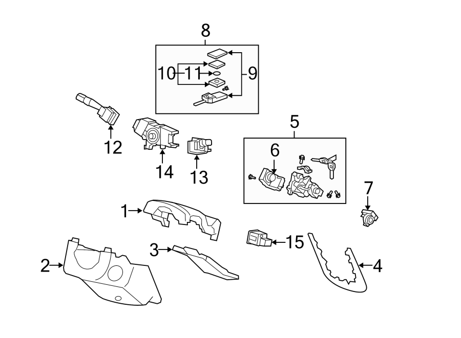 8STEERING COLUMN. SHROUD. SWITCHES & LEVERS.https://images.simplepart.com/images/parts/motor/fullsize/4822270.png