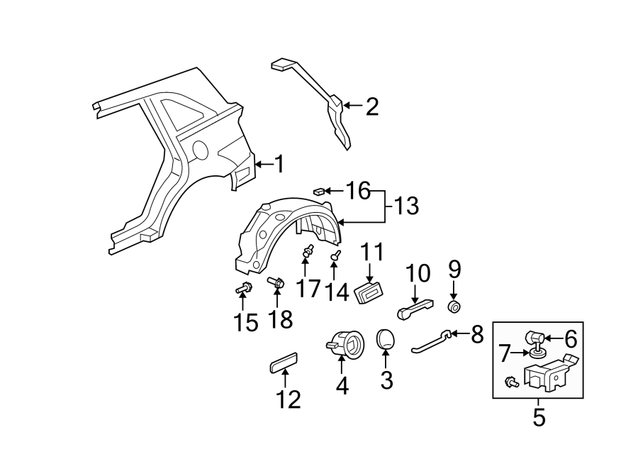 11Quarter panel & components.https://images.simplepart.com/images/parts/motor/fullsize/4822515.png