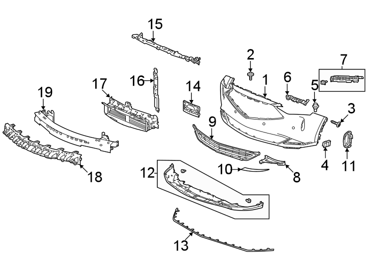 13Front bumper & grille. Bumper & components.https://images.simplepart.com/images/parts/motor/fullsize/4824005.png