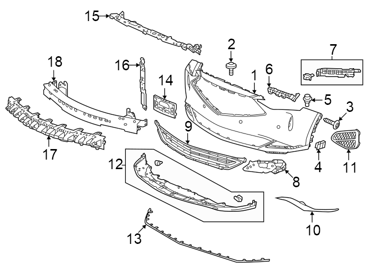 14Front bumper & grille. Bumper & components.https://images.simplepart.com/images/parts/motor/fullsize/4824007.png