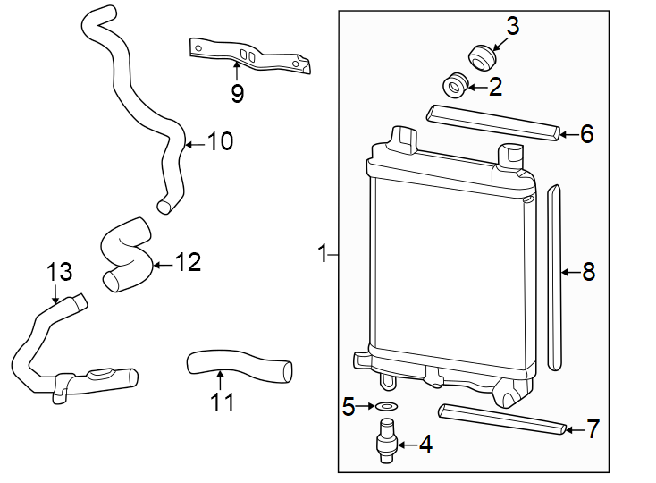 12Radiator & components.https://images.simplepart.com/images/parts/motor/fullsize/4824046.png