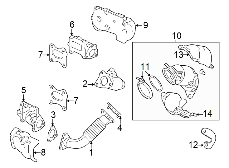 11Exhaust system. Exhaust manifold.https://images.simplepart.com/images/parts/motor/fullsize/4824182.png