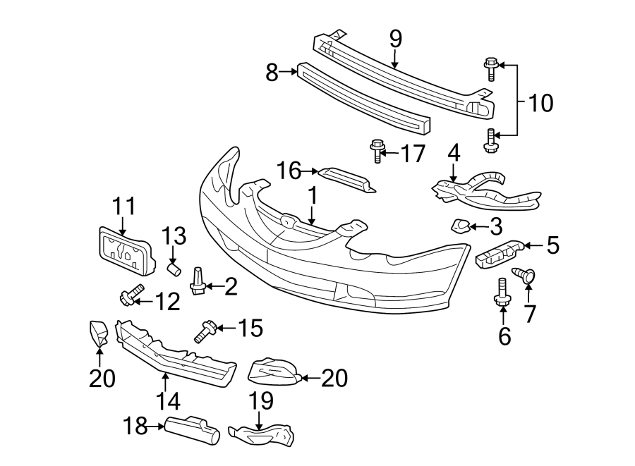 10FRONT BUMPER. BUMPER & COMPONENTS.https://images.simplepart.com/images/parts/motor/fullsize/4825025.png