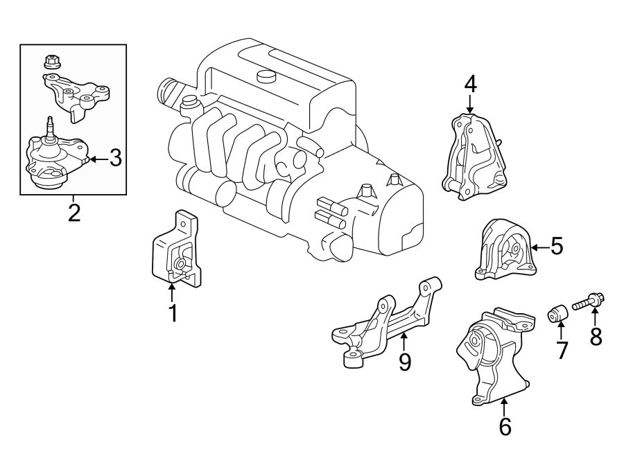 ENGINE / TRANSAXLE. ENGINE & TRANS MOUNTING.