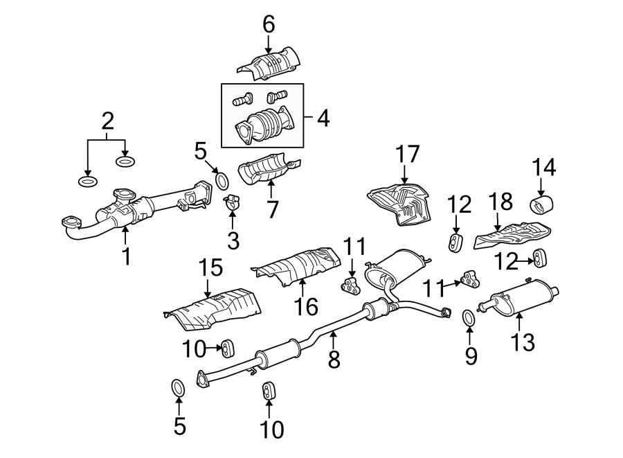 EXHAUST SYSTEM. EXHAUST COMPONENTS.