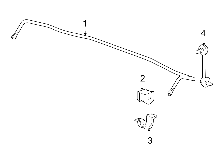 REAR SUSPENSION. STABILIZER BAR & COMPONENTS.