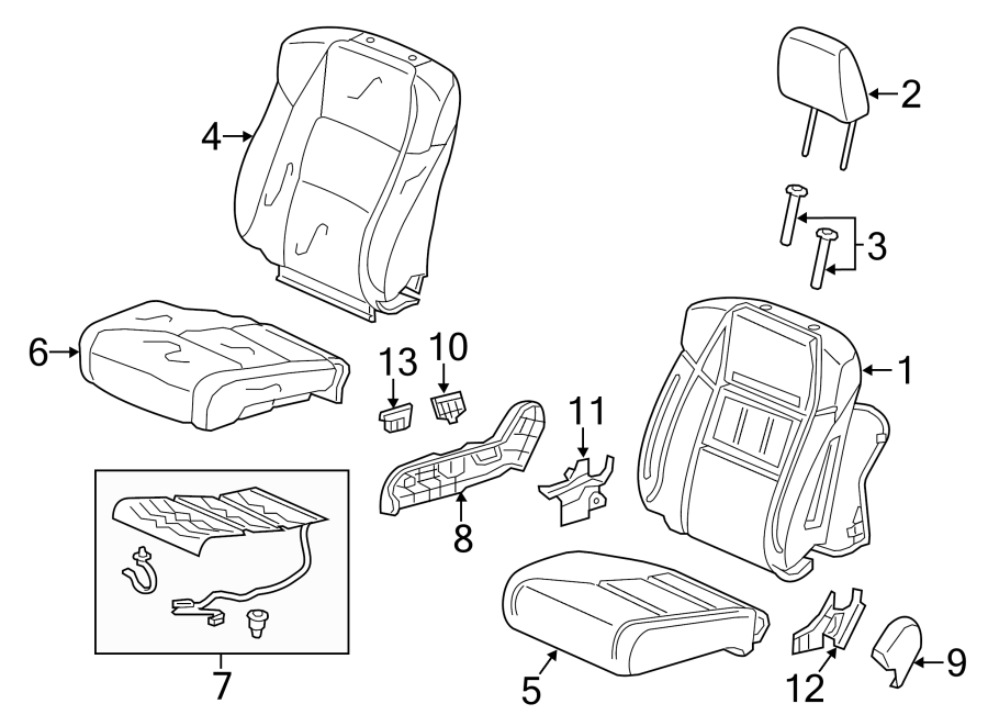 SEATS & TRACKS. PASSENGER SEAT COMPONENTS.