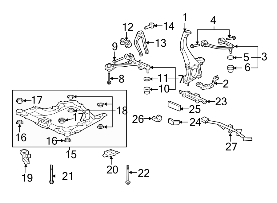 FRONT SUSPENSION. SUSPENSION COMPONENTS.