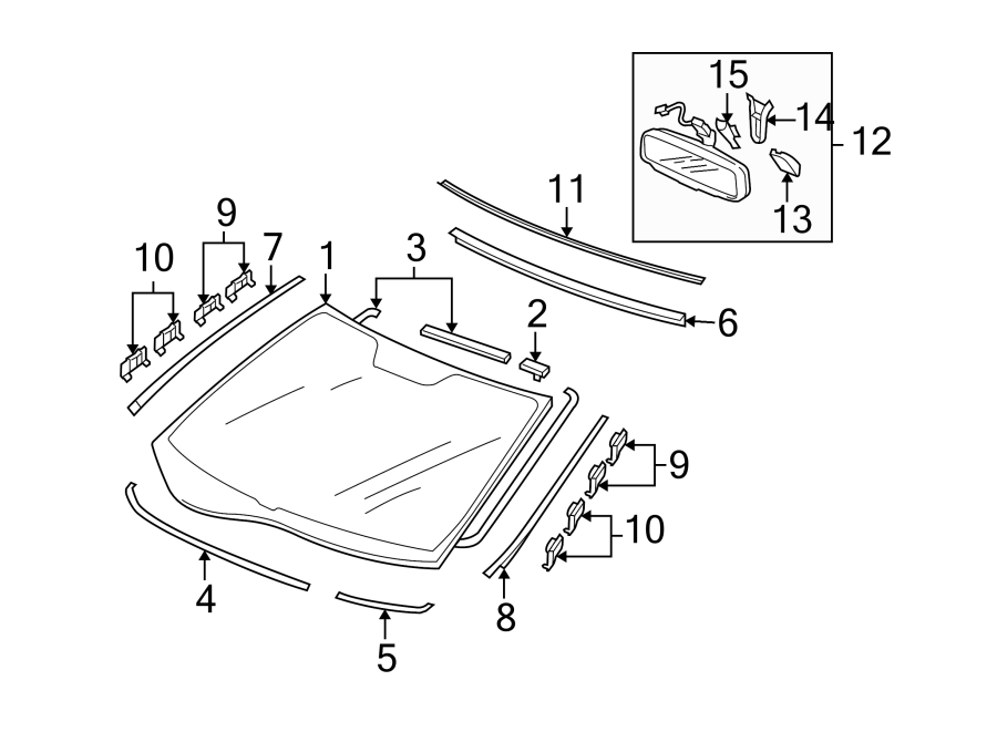 14WINDSHIELD. GLASS. INSIDE MIRRORS. REVEAL MOLDINGS.https://images.simplepart.com/images/parts/motor/fullsize/4835290.png