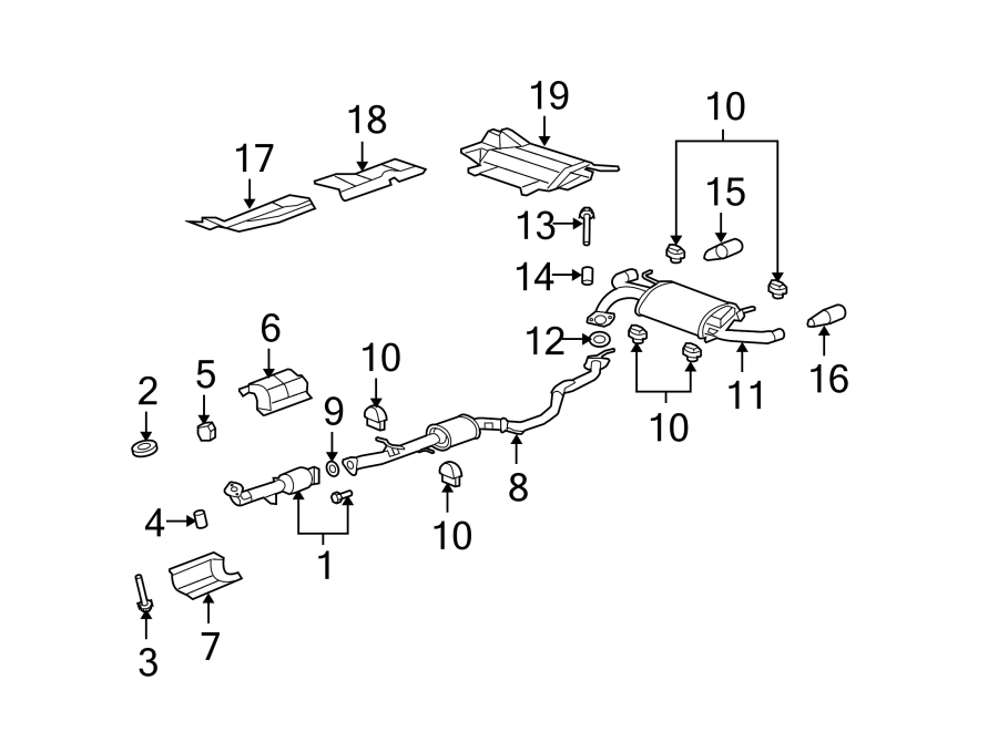 EXHAUST SYSTEM. EXHAUST COMPONENTS.