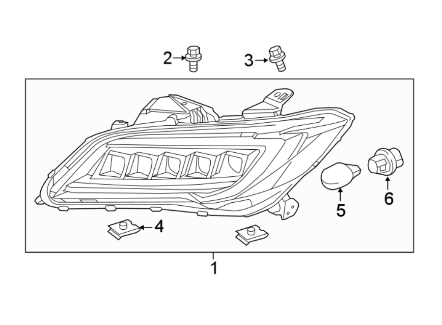 6FRONT LAMPS. HEADLAMP COMPONENTS.https://images.simplepart.com/images/parts/motor/fullsize/4841027.png