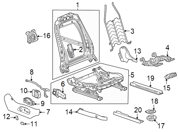 18Frames & shields. HEAT/VENT. Inner. Lumbar. Outer. Seat adjust. Seat back. Seat cushion.https://images.simplepart.com/images/parts/motor/fullsize/4843475.png