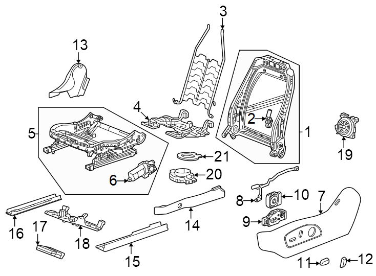 21Frames & shields. Inner. Lumbar. Memory. Outer. Seat adjust. Seat back. Seat cushion.https://images.simplepart.com/images/parts/motor/fullsize/4843485.png