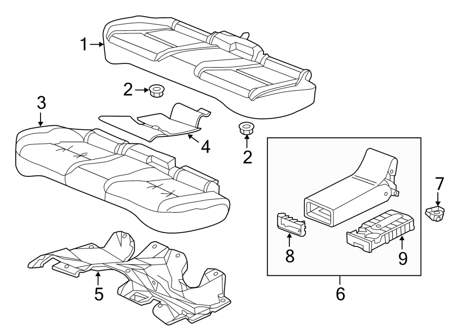 SEATS & TRACKS. REAR SEAT COMPONENTS.