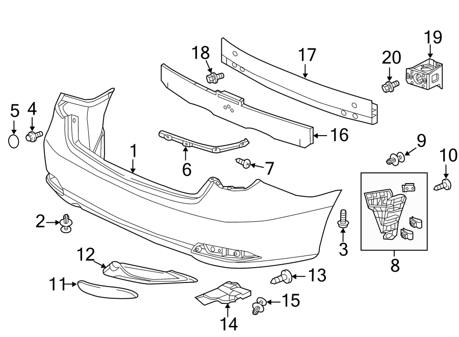 19REAR BUMPER. BUMPER & COMPONENTS.https://images.simplepart.com/images/parts/motor/fullsize/4845610.png