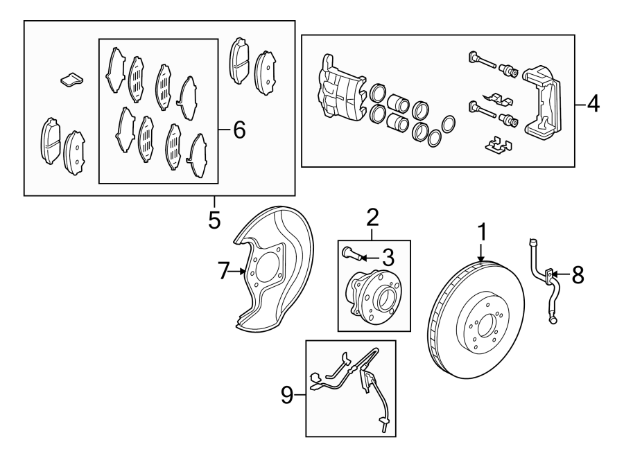 2FRONT SUSPENSION. BRAKE COMPONENTS.https://images.simplepart.com/images/parts/motor/fullsize/4848205.png