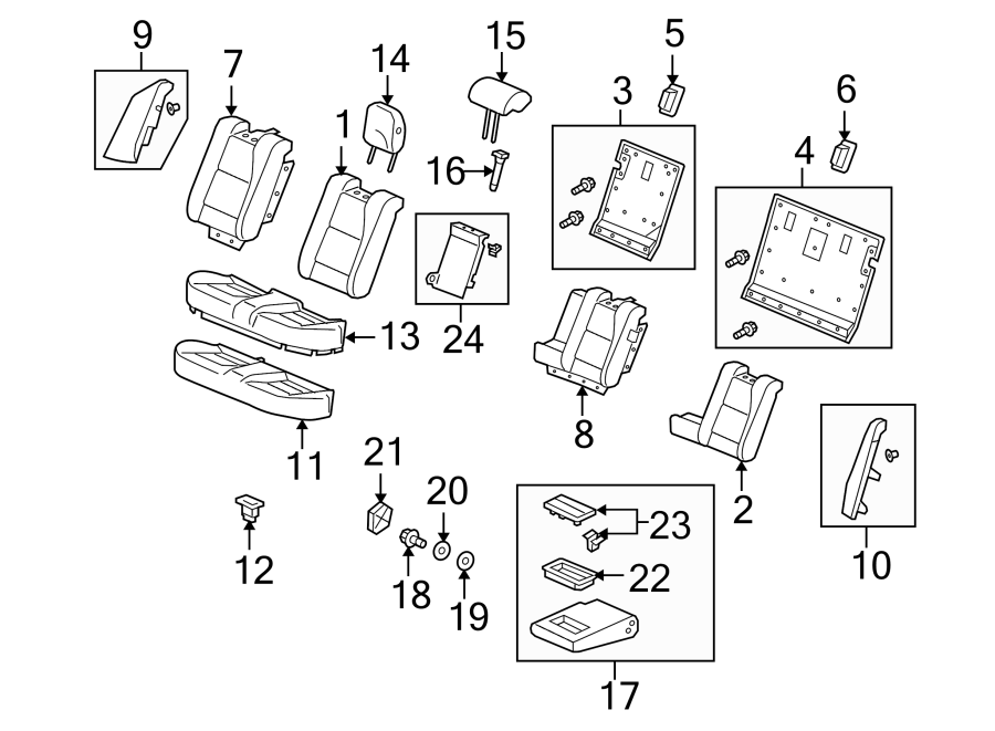 SEATS & TRACKS. REAR SEAT.