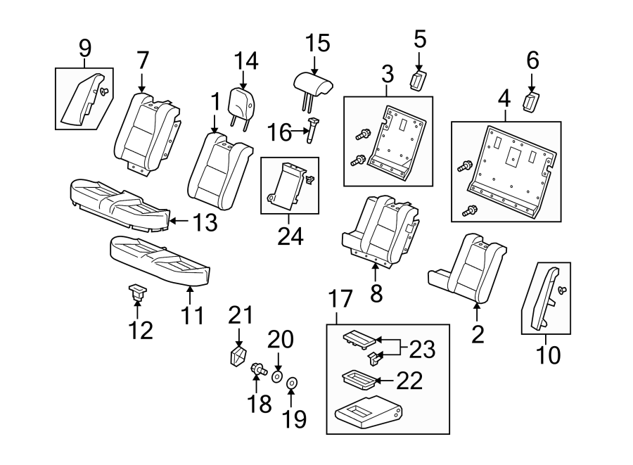 SEATS & TRACKS. REAR SEAT.