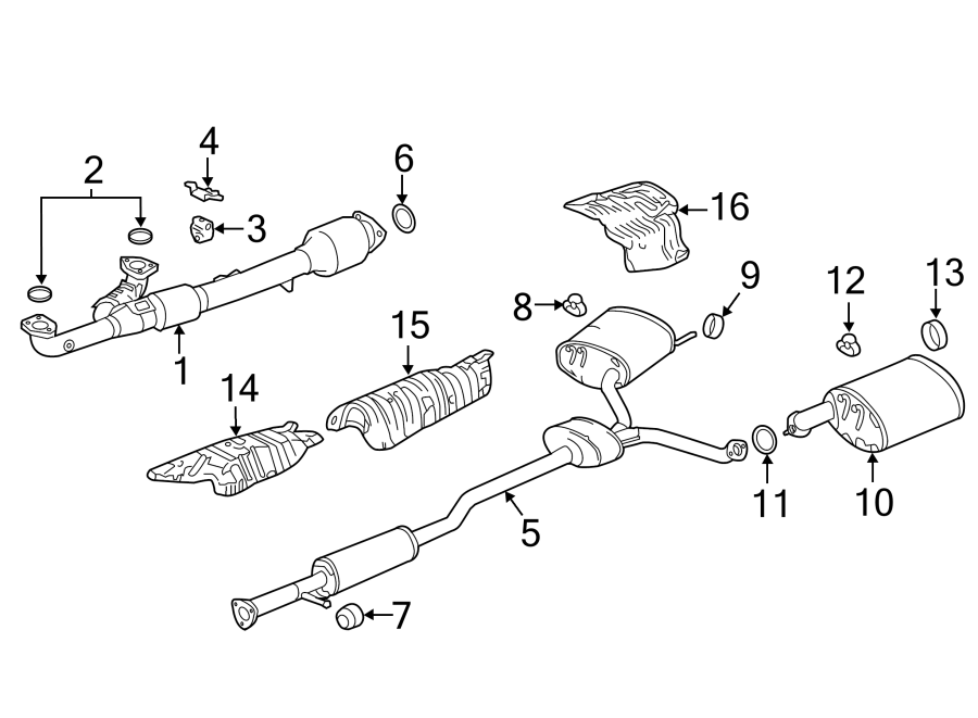 EXHAUST SYSTEM. EXHAUST COMPONENTS.