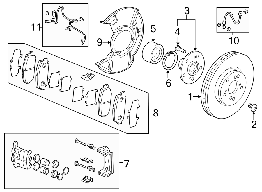 FRONT SUSPENSION. BRAKE COMPONENTS.