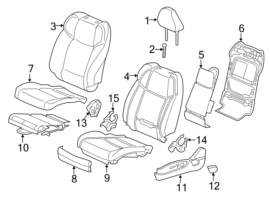 SEATS & TRACKS. DRIVER SEAT COMPONENTS.