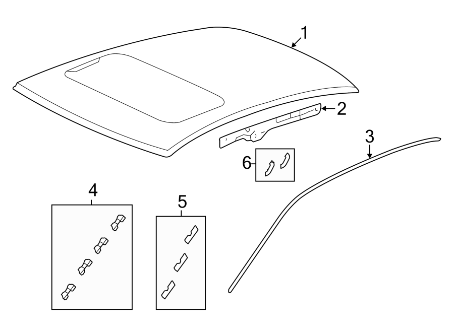 5EXTERIOR TRIM. ROOF & COMPONENTS.https://images.simplepart.com/images/parts/motor/fullsize/4850465.png