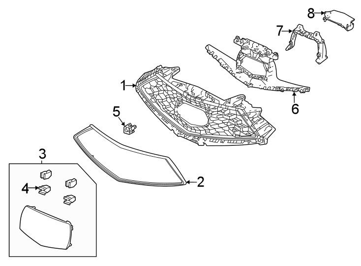 8Front bumper & grille. Grille & components.https://images.simplepart.com/images/parts/motor/fullsize/4851015.png