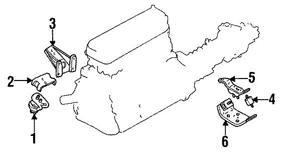 Diagram ENGINE MOUNTING. for your 2004 Mazda Tribute  LX Sport Utility 