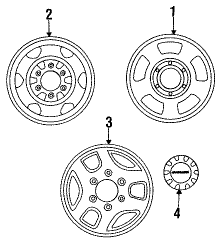 Full size assembly image of WHEELS & FRONT SUSPENSION. (1/1)
