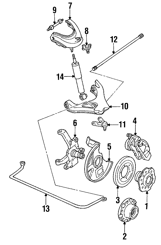 Diagram WHEELS & FRONT SUSPENSION. for your Mazda B2000  