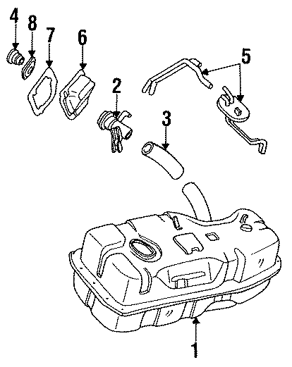 Diagram FUEL SYSTEM COMPONENTS. for your Mazda B2000  