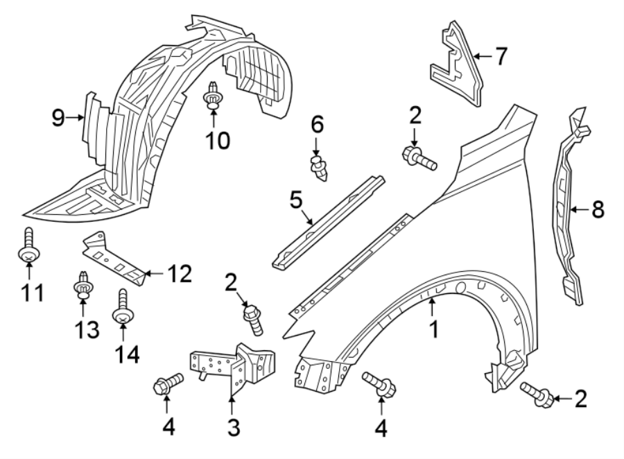 Diagram FENDER & COMPONENTS. for your 2017 Mazda CX-5   