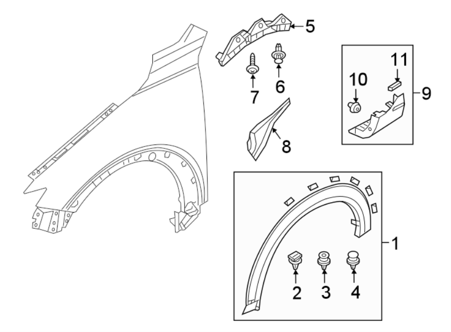 Diagram FENDER. EXTERIOR TRIM. for your 2006 Mazda MX-5 Miata  Grand Touring Convertible 