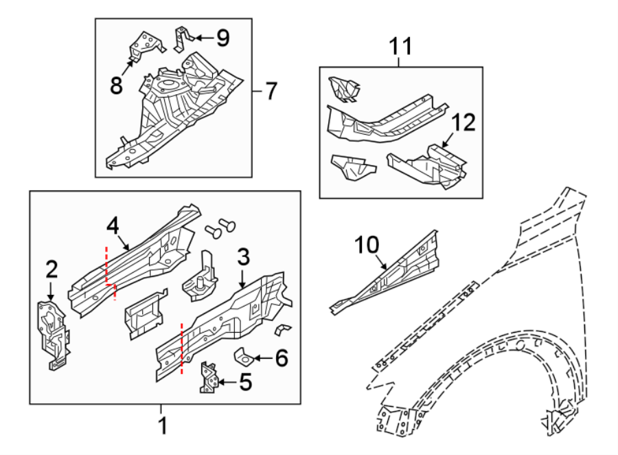 Diagram Fender. Structural components & rails. for your 2015 Mazda MX-5 Miata   