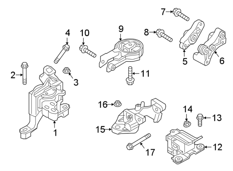 Diagram ENGINE / TRANSAXLE. ENGINE & TRANS MOUNTING. for your 2018 Mazda CX-5 2.5L SKYACTIV A/T FWD Touring Sport Utility 