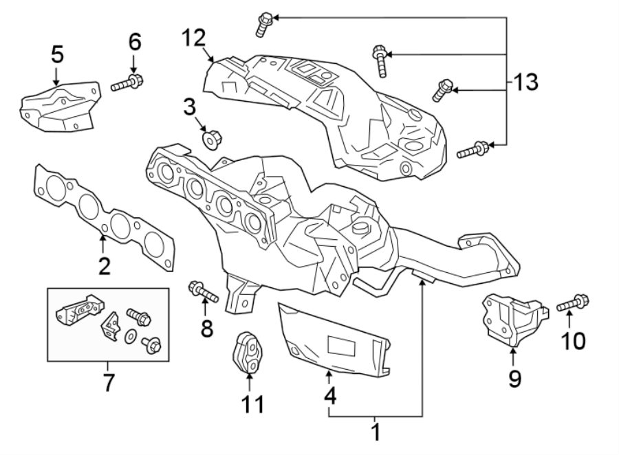 Diagram EXHAUST SYSTEM. MANIFOLD. for your Mazda