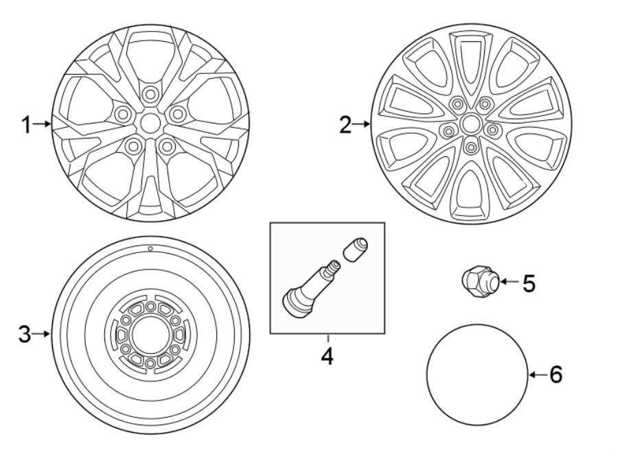 Diagram WHEELS. COVERS & TRIM. for your 2017 Mazda MX-5 Miata  Sport Convertible 