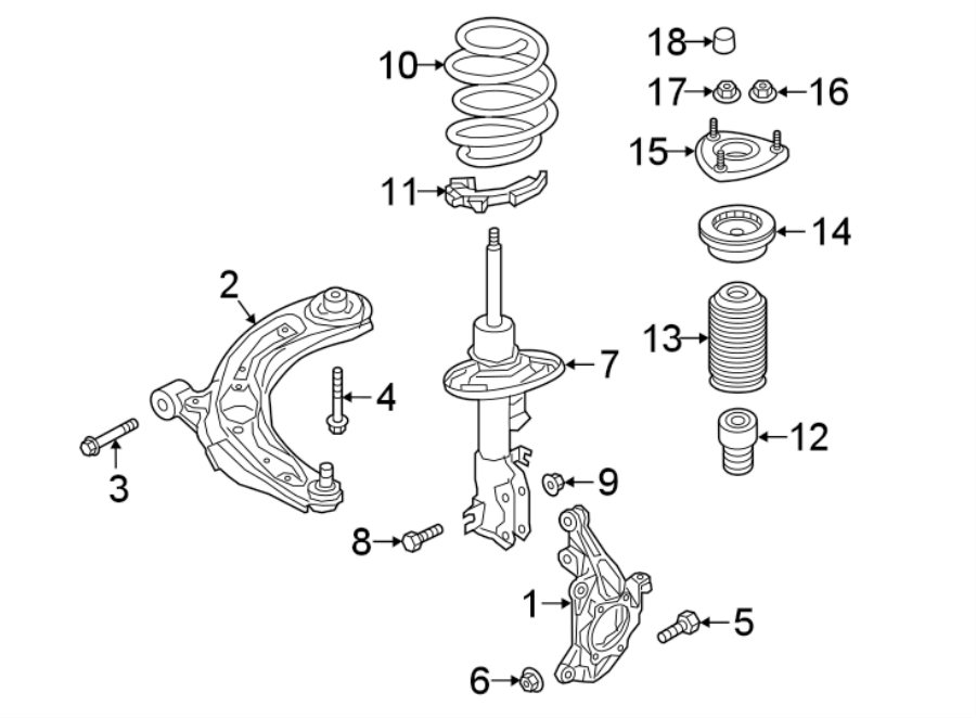 Diagram FRONT SUSPENSION. SUSPENSION COMPONENTS. for your 2020 Mazda CX-5  Grand Touring Reserve Sport Utility 