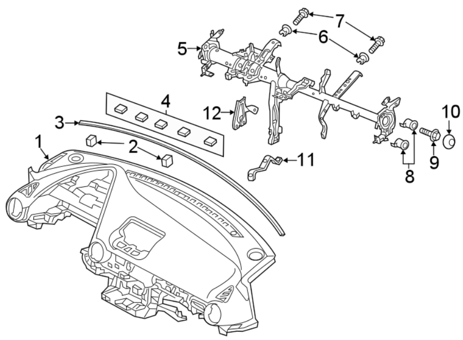 Diagram INSTRUMENT PANEL. for your Mazda B2500  