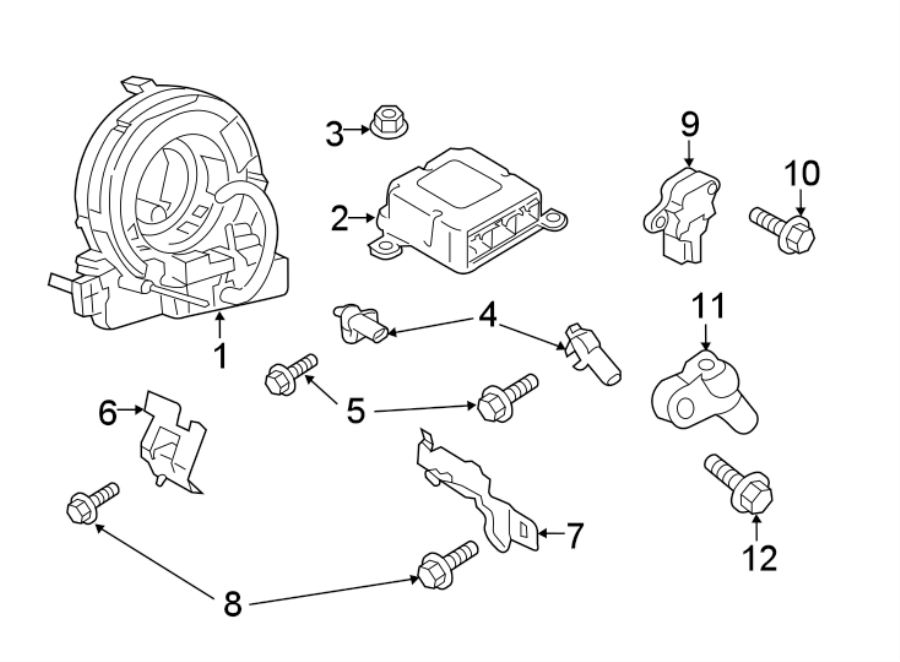 Diagram RESTRAINT SYSTEMS. AIR BAG COMPONENTS. for your Mazda CX-3  