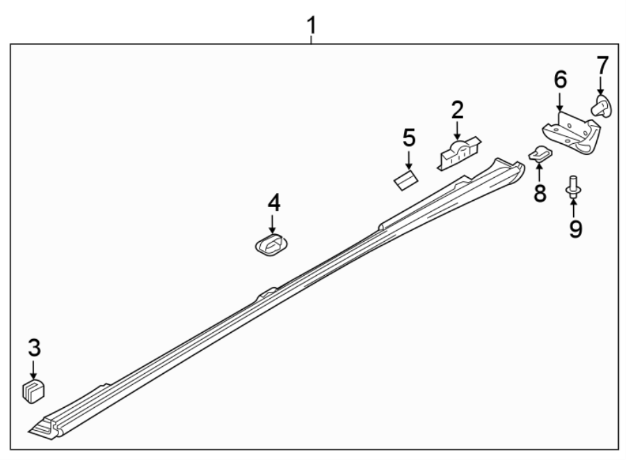 Diagram Pillars. Rocker & floor. Exterior trim. for your 2023 Mazda MX-5 Miata  Club Convertible 