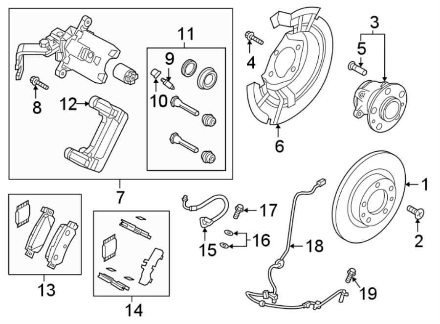 Diagram REAR SUSPENSION. BRAKE COMPONENTS. for your 2023 Mazda CX-5  2.5 Turbo Signature Sport Utility 