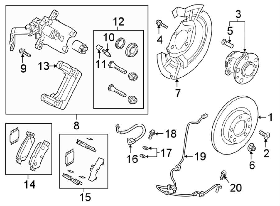 Diagram REAR SUSPENSION. BRAKE COMPONENTS. for your Mazda