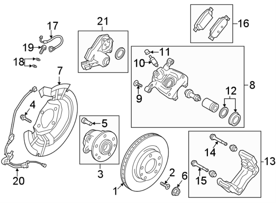 Diagram REAR SUSPENSION. BRAKE COMPONENTS. for your 2017 Mazda CX-5  Grand Touring Sport Utility 