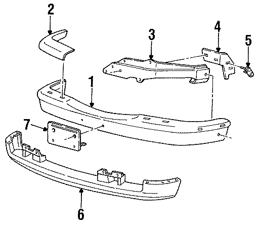 Diagram FRONT BUMPER. BUMPER & COMPONENTS. for your Mazda B4000  