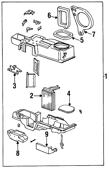 Diagram AIR CONDITIONER & HEATER. HEATER COMPONENTS. for your Mazda B4000  