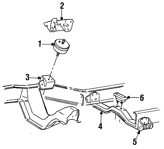 Diagram ENGINE MOUNTING. for your 1998 Mazda Millenia   