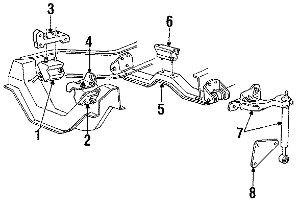 Diagram ENGINE MOUNTING. for your 2000 Mazda Millenia   