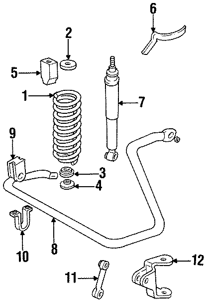 Diagram FRONT SUSPENSION. STABILIZER BAR & COMPONENTS. for your Mazda B4000  